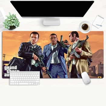 

Laumans Boy Gift Pad GTA 5 Laptop Gaming Large Lock Edge Mousepad Soft Rubber Professional Gaming Mouse Pad Gamer Keyboard Pad