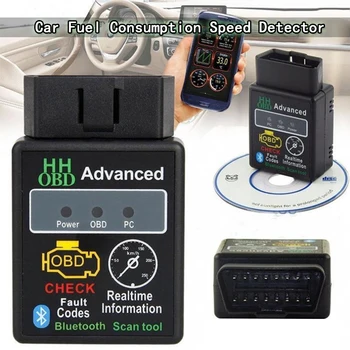 

Mini ELM327 OBD2 Car Fuel Consumption Speed Detector Bluetooth Connection 12V Fuel Consumption Tester With CD For Car Tools