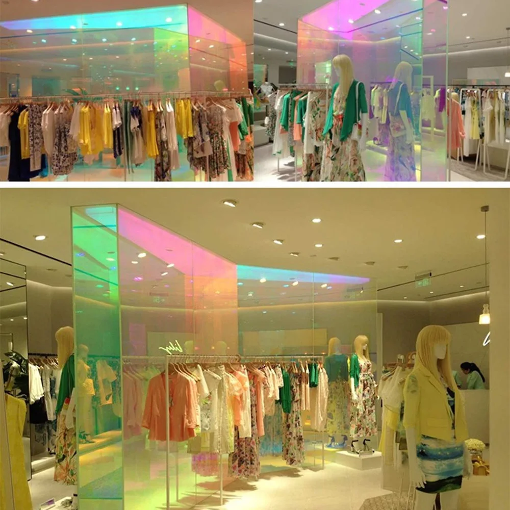 2mil Colorful Pravicy Solar Tint Film Sun shade Rainbow Effect Window Heat Rejection Film Home Office Window Glass Vinyl