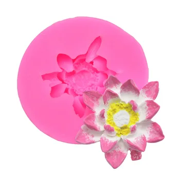 

DIY Bakery Lotus Water Lily Modeling Chocolate Cake Rim Decoration Fondant Clay Silicone Mould