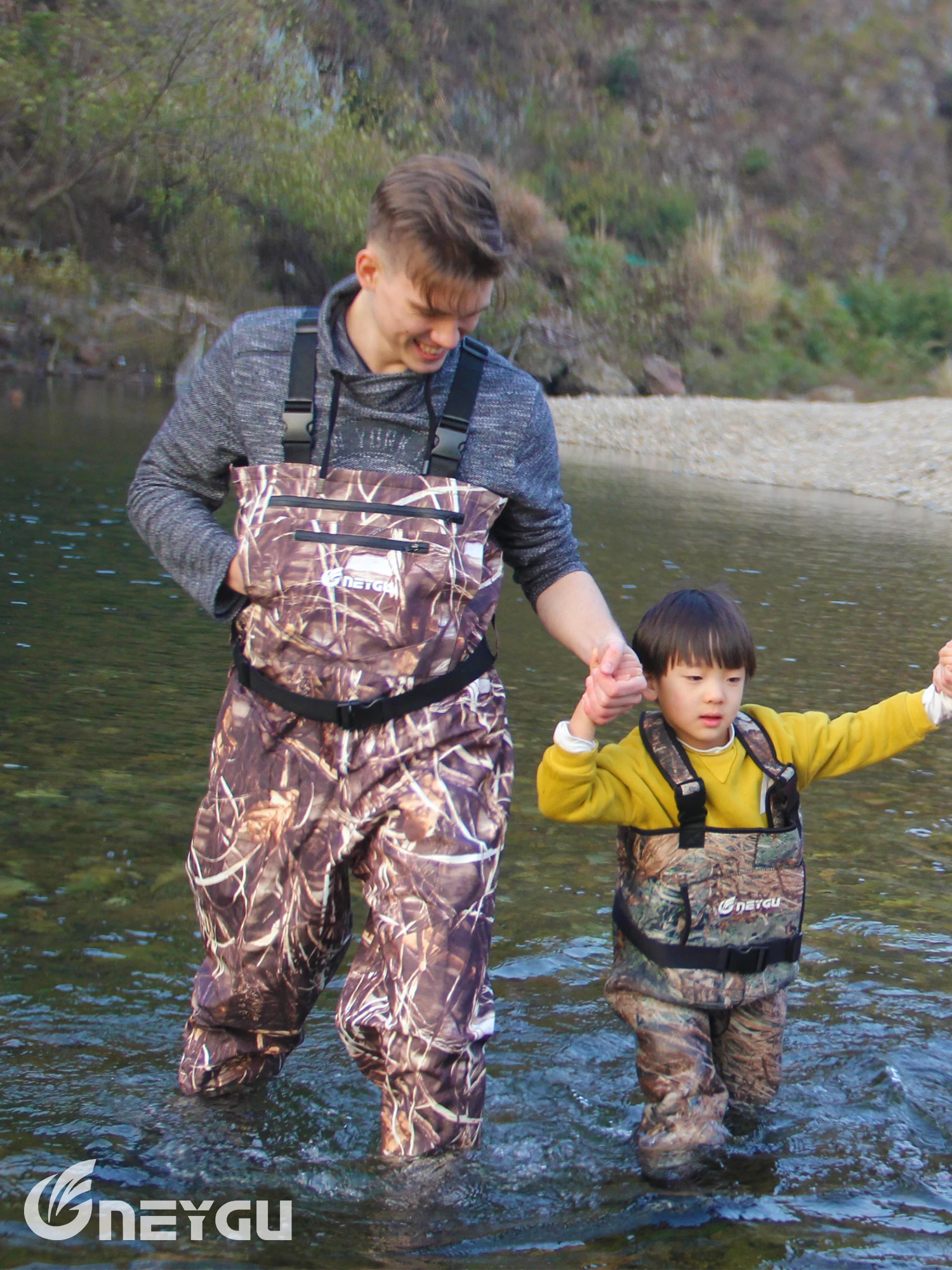 NEYGU Overalls waist-high waterproof fishing waders, hunting