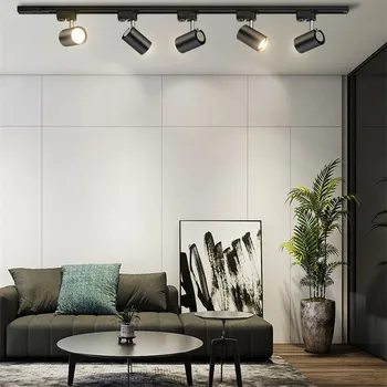 

White Black Gold LED Track Light Lamp Spot Rail Spotlight AC85-265V Indoor Ceiling Lamps for Home Clothing Store Shop Coffee Bar