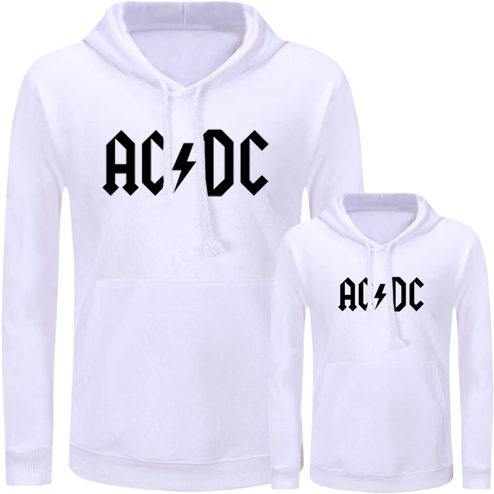 Рок-группа AC/DC Foo fightors/белые одинаковые комплекты для семьи толстовки папы мамы