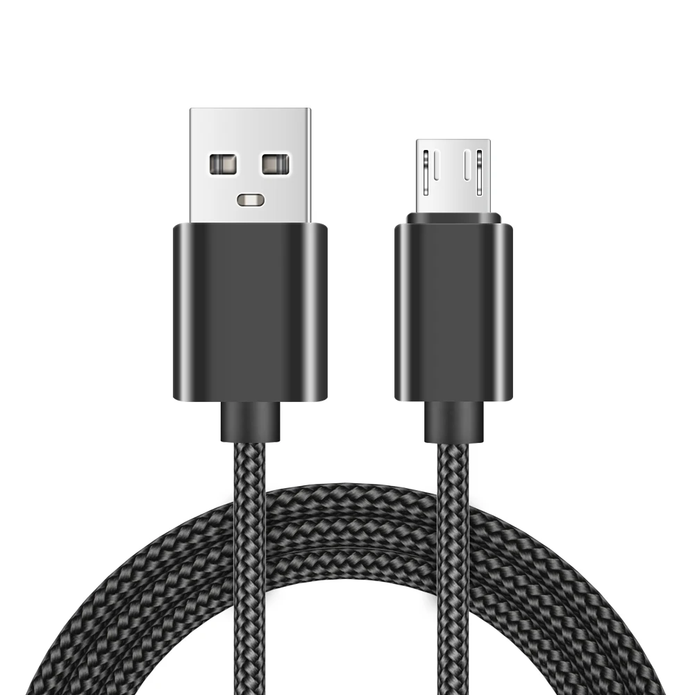 27 см 1 м 2 м 3 м 5 цветов нейлоновая оплетка Micro Usb кабель передачи данных для быстрой зарядки для samsung huawei Nokia Zte Google Nexus Xbox One PS4 - Цвет: Black