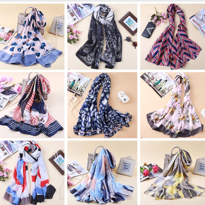 Роскошный брендовый летний женский шарф, шали с принтом и Длинная женская Пашмина, Женские палантины, шелковые шарфы, бандана, головной хиджаб