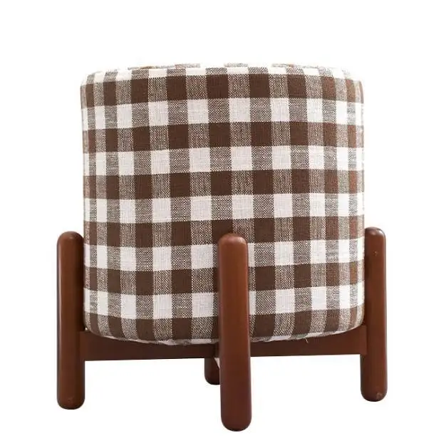 כסאות עגולים מודרניים עם כיסוי ריפוד לסלון רומאי ספה בד כיסאות אוטומנים