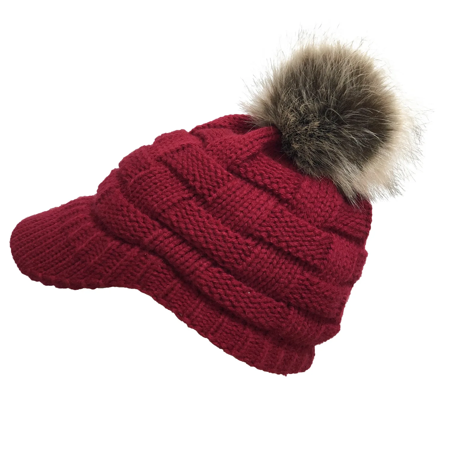 Горячая осень зима шапки импортные товары взрывы конский хвост волосы мяч вязаная шапка двойного назначения шерсть женская шапка - Цвет: 5