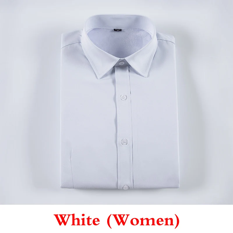 Women white Зимние Для мужчин женские с бархатом утепленные Однотонная рубашка Slim Fit мужской социальной платье в деловом стиле рубашка теплая Женская Костюмы, мягкие и удобные - Цвет: Women white