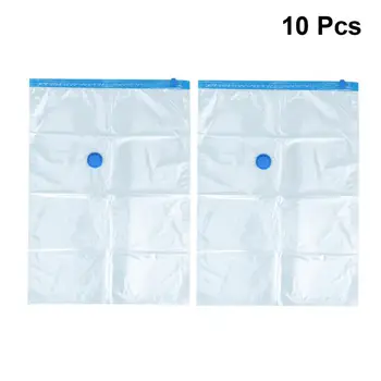 

10pcs 70x50cm Compress Compression Saving Space Vacuum Seal Storage Plastic Bags for Clothes /Blankets /Pillows (Transparent)