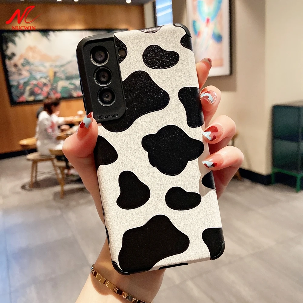 Кожаный чехол Ins с рисунком коровьей лошади для Huawei P20 Lite P30 P40 Pro Mate 20 30 40 Honor 8X 9X P Smart