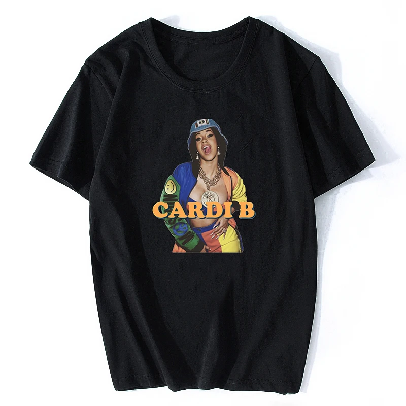 Модная футболка Cardi B в стиле Харадзюку мужская повседневная на заказ для мужчин и