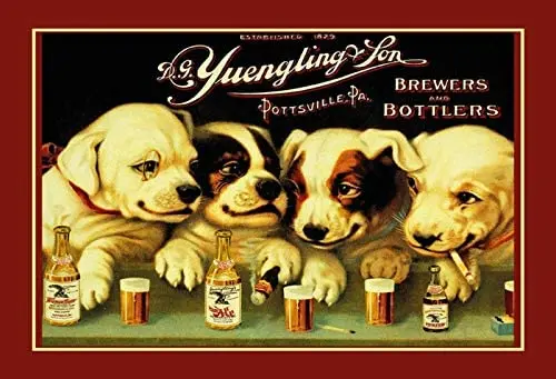 

DYTrade Yuengling & Son Ale and Beer Dogs Vintage Look Custom Metal Signs 12 x 16 - Bar Cafe Yard Signs House Signs
