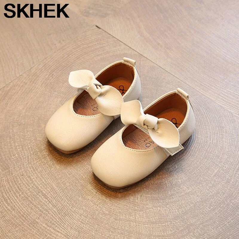 

SKHEK Spring Summer Children Casual Shoes Girls Sandals Cutout Bowtie Princess leather shoes Girls Shoes dance Performance shoes