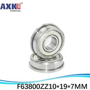 

20PCS High quality ABEC-5 Z2V2 F63800 10x19x7 Flanged 10*19*7 F63800Z Miniature bearings Bearing