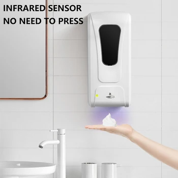 

1200ml Wall-Mount Automatic IR Sensor Soap Dispenser Touch-Free Lotion Pump Touchless Liquid Home for Kitchen Bathroom School