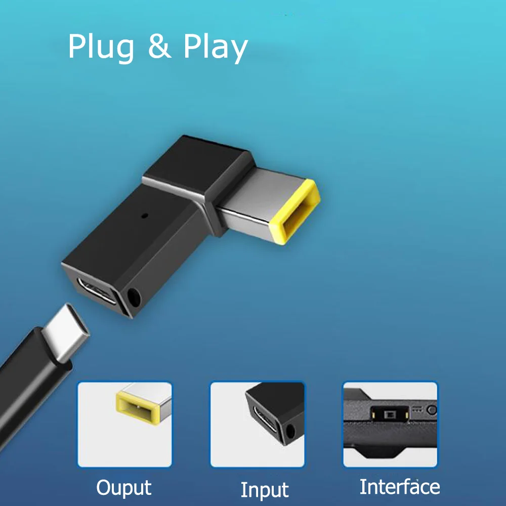 Spoof Plug Conector do Conversor tipo c Fêmea para 74x50 mm 45x30 mm 55x25 mm Laptop Masculino Saída dc 100w pd - Imagem 3