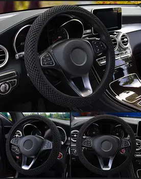 

New Auto Steering Wheel Cover Skidproof Durable Sandwich Fabric Handmade Breathability Auto Fit For Cars