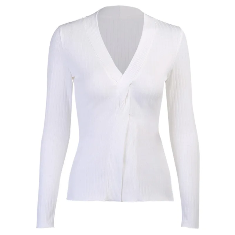 [EAM] Women White Pleated Perspective T-shirt New