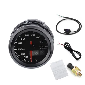 

2" Digital & Pointer 7 Color LED 0-100 Psi Oil Pressure Gauge Meter +Sensor