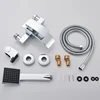 ULGKSD Chrome Plated Bathtub Faucet Set Waterfall Spout Solid Brass Hot Cold Mixer Tap Bath Shower Faucets Wall Mounted 6