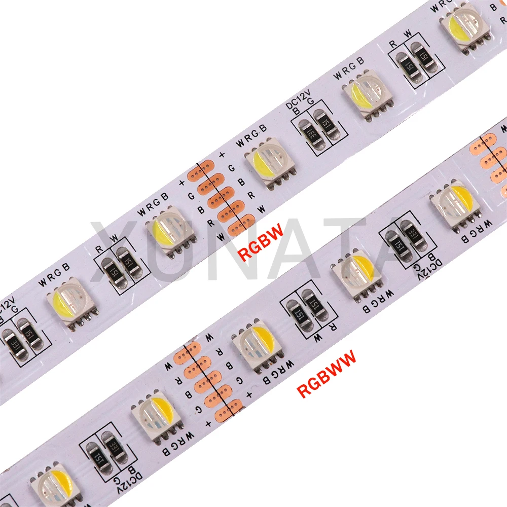 dagbog Løve beruset 4 Colors in 1 RGBW LED Strip Light DC12V/24V SMD 5050 RGB + White / Warm  White 5M 60leds/m 12MM PCB Waterproof Led Tape RGBWW