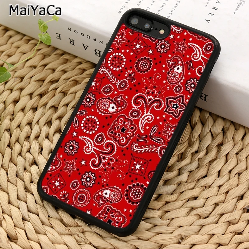 MaiYaCa бандана Пейсли красный телефонный чехол для iPhone X XR XS 11 12 Pro MAX 5 6 7 8 Plus Samsung Galaxy S5