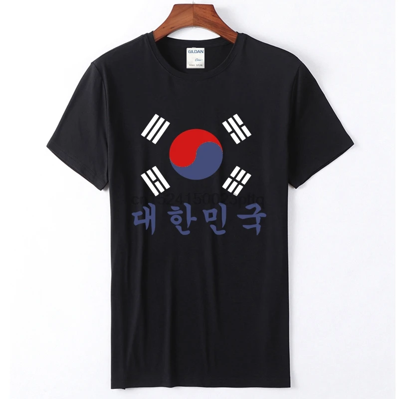 

Round Neck Tee Shirt 2020 South Korea Flag With South Korea In Hangeul Tees Mens Cotton Tshirts Printing Online