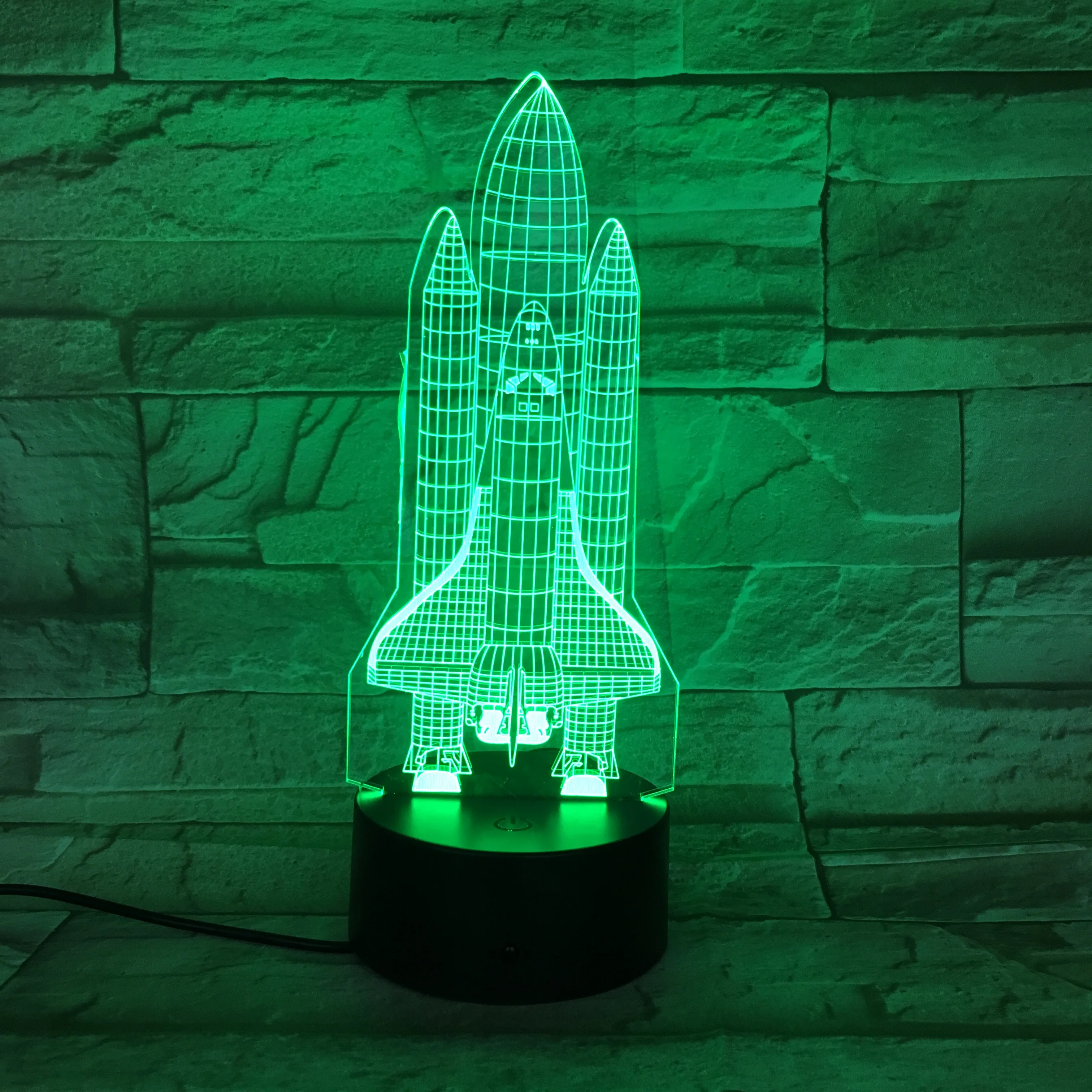 3D лампа атмосферная Аполлон проект космический челнок Коламбия 7 цветов с пультом дистанционного управления для рождественского подарка Светодиодная лампа ночного света