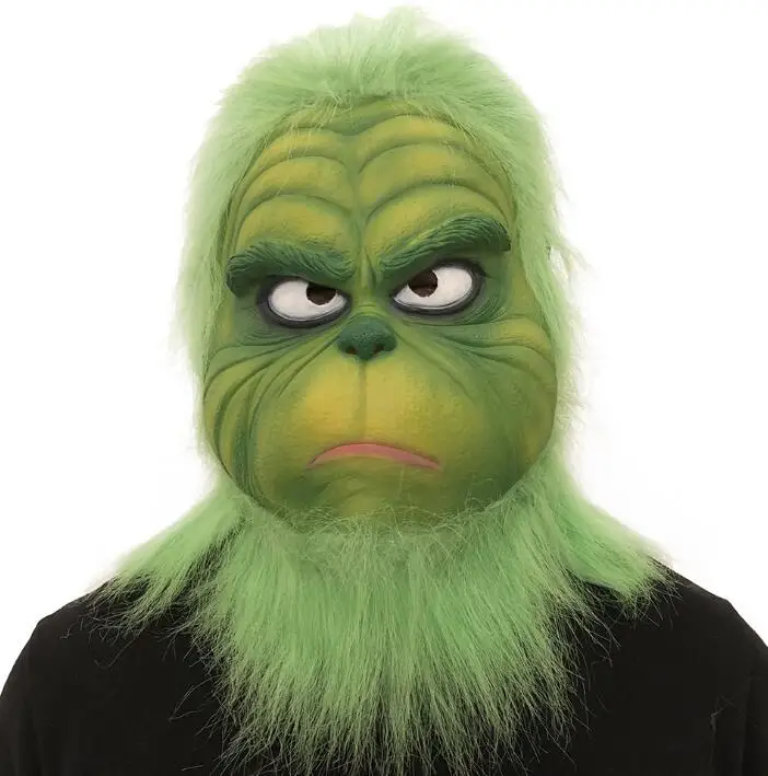 Рождественские вечерние латексные маски Grinch для костюмированной вечеринки в стиле Санта-Клауса