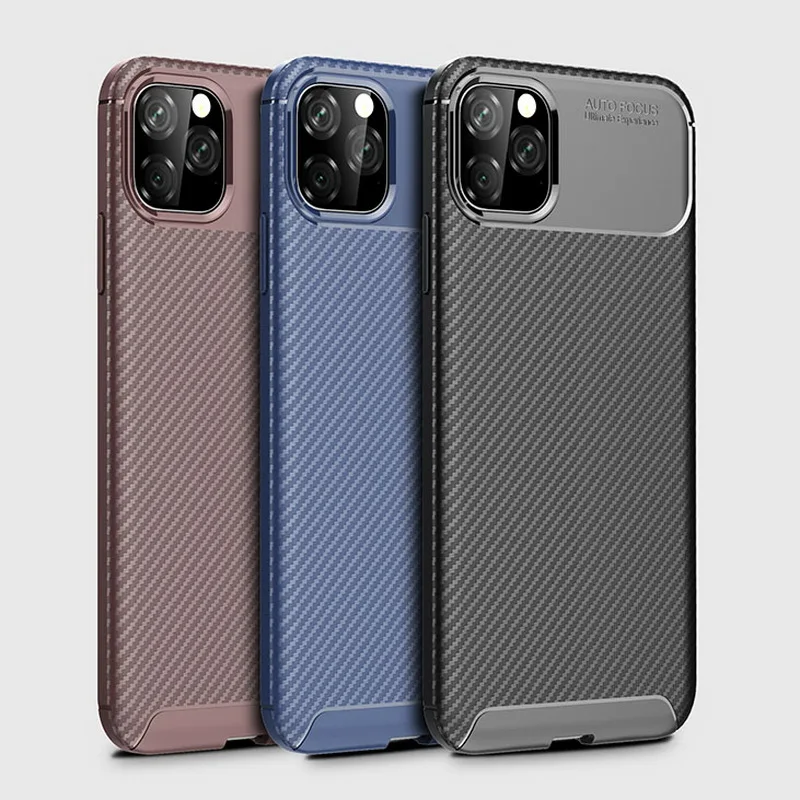 cheap Shockproof Carbon Fiber Cases For iPhone 11 Pro Max 2019 XS Max XR 7 8 Plus 6 6s Phone Case Luxury Thin Slim Matte Soft Case