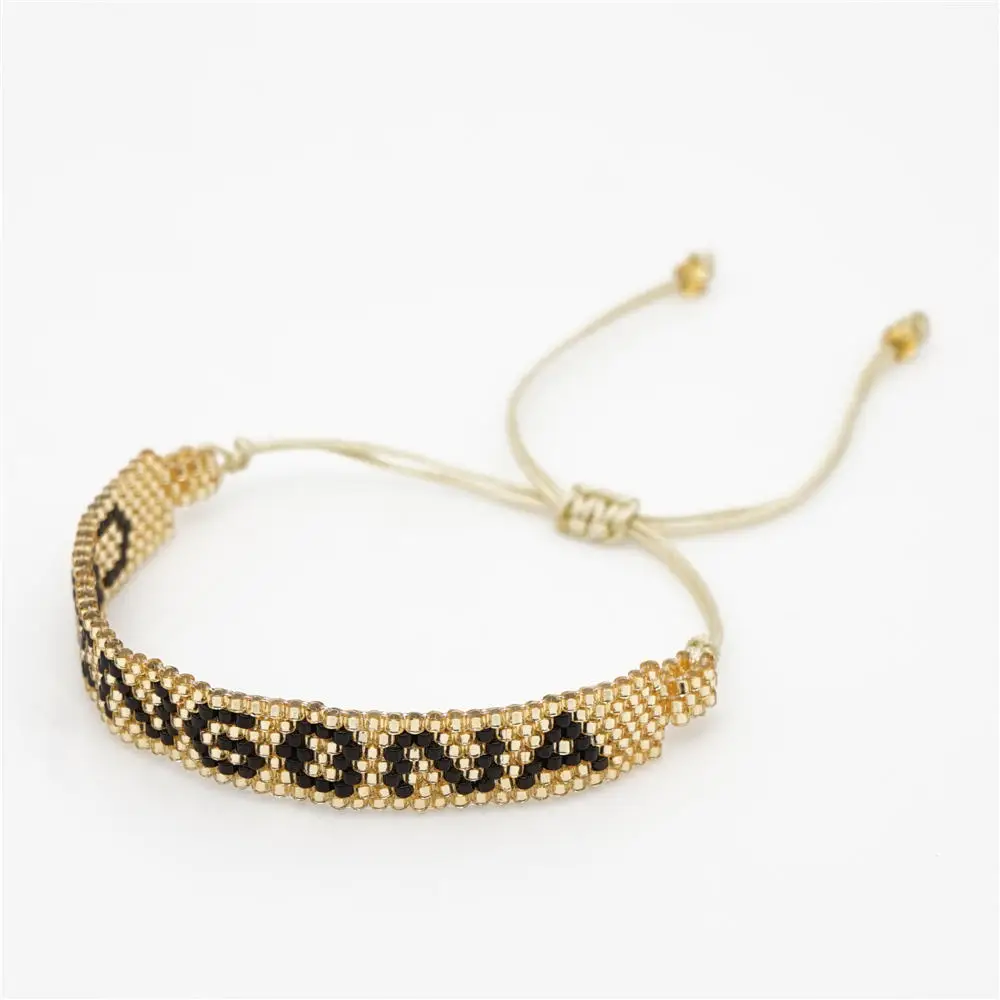 Go2boho MIYUKI, Мехико, браслет CHINGONA-power, золотые браслеты с буквами, женские браслеты, Mujer Moda, вышивка бисером, шикарное ювелирное изделие, лето