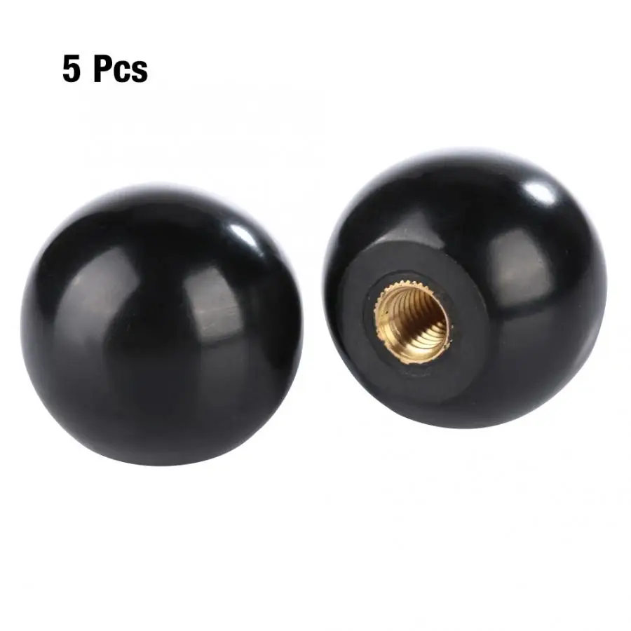 5PCS M6 Female 25mm Dia Solid Black Plastic Ball Lever Knobs for Machine Tools 
