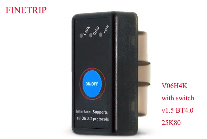 v1.5 elm327 bluetooth OBD2 автоматический сканер мини OBDII BT 4,0 диагностический сканер для автомобиля адаптер для IOS/Android/Windows