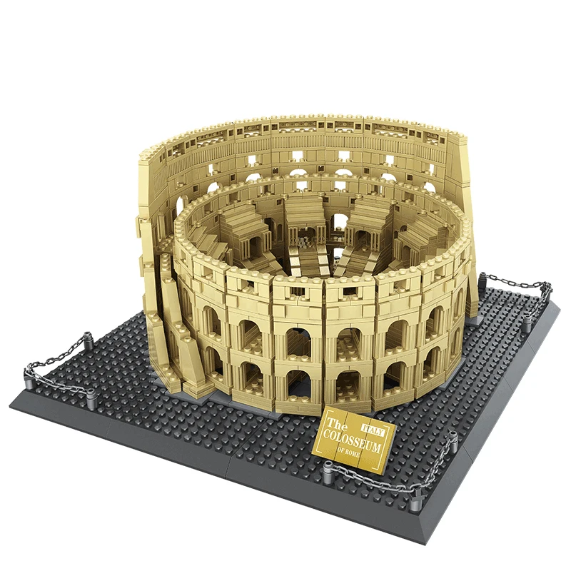 

1758pcs Architecture City Italy Rome Colosseum Building Blocks Sets Bricks Classic City Skyline Model Kids Toys For Children