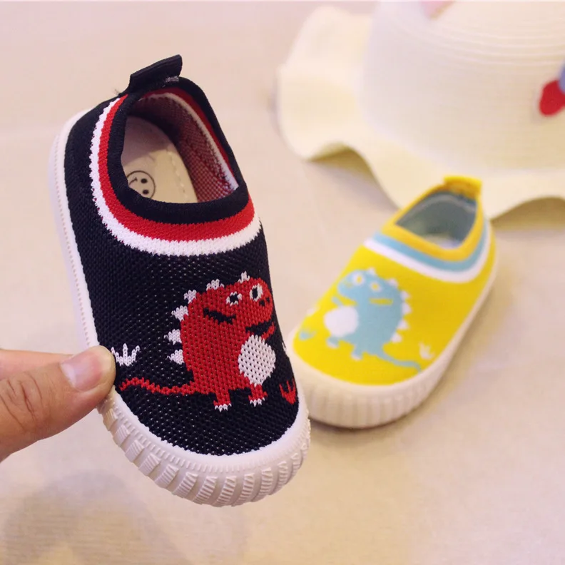 

2019 Autumn New Style TPR Soft-Sole Knitted Cloth Men And Women Children Anti-slip Shoes Cartoon Small CHILDREN'S Shoes Students