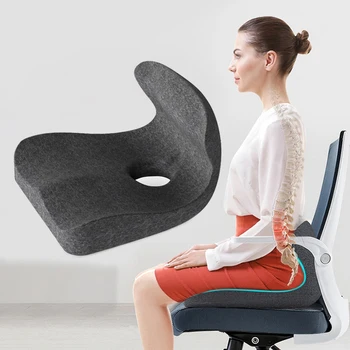 

Memory Foam Seat Back Cushion Orthopedic Coccyx Spine Mat Hemorrhoid Treat Pad Slow Rebound Pressure Cushions