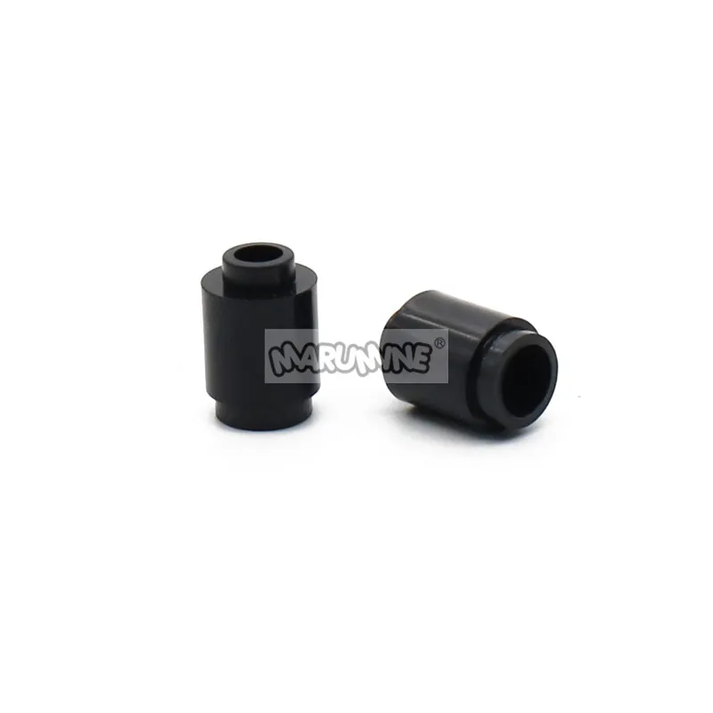 Черный Marumine 1x1 круглый цилиндр кирпичи 300 шт. Technic changeever ловли части 3062 30068 сборки частиц строительные блоки - Цвет: Черный