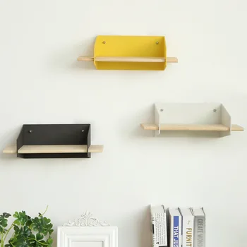 

Minimalist wooden Partition shelf Iron Rack Creative Log shelves Organizer living room bedroom wall storage Honme decoration
