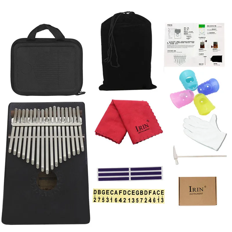 

Irin 17 Key Kalimba Thumb Piano Acacia Wood Shockproof Thumb Piano with Karinba Box Tuning Tool Finger Cover Manual for Beginner