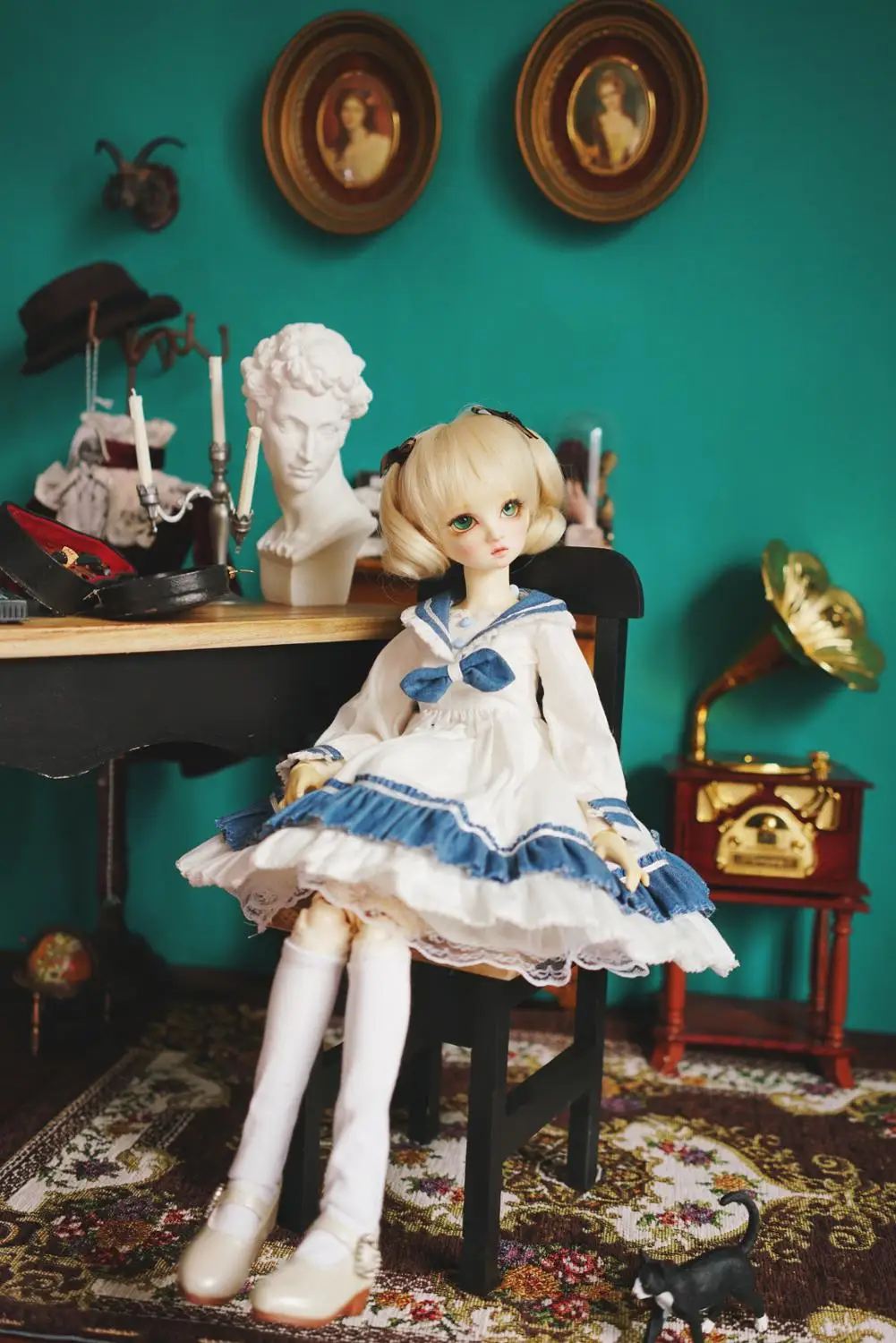 BJD куклы одежда темно-синий стиль платье для 1/3 1/4 1/6 игрушки аксессуары платье Игрушки для девочек
