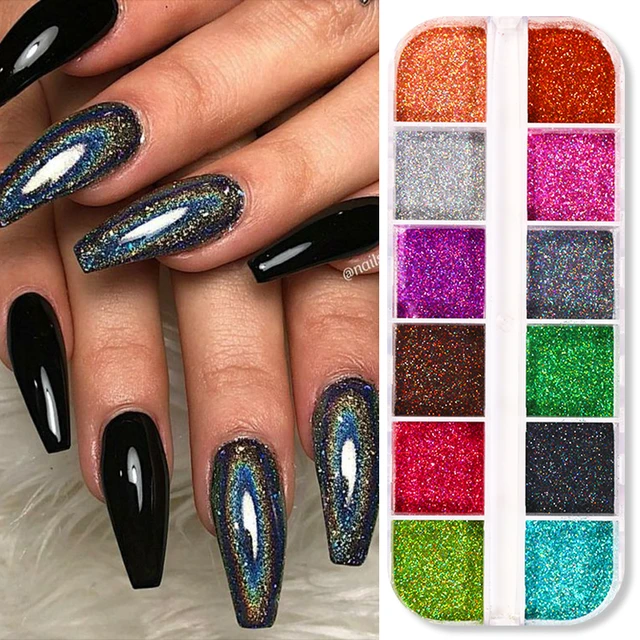 Iridescent Powder Nail Glitter Iridescent Silver Pink Glitter Chrome Nail  Powder Sparkle Gel Polish Flakes For Pigment Dust - Nail Glitter -  AliExpress