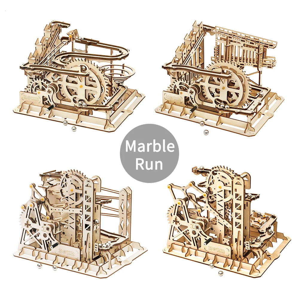 

Marble Race Run Maze Balls Track DIY 3D Wooden Puzzle Coaster Model Building Kits Toys for Children Drop Shipping