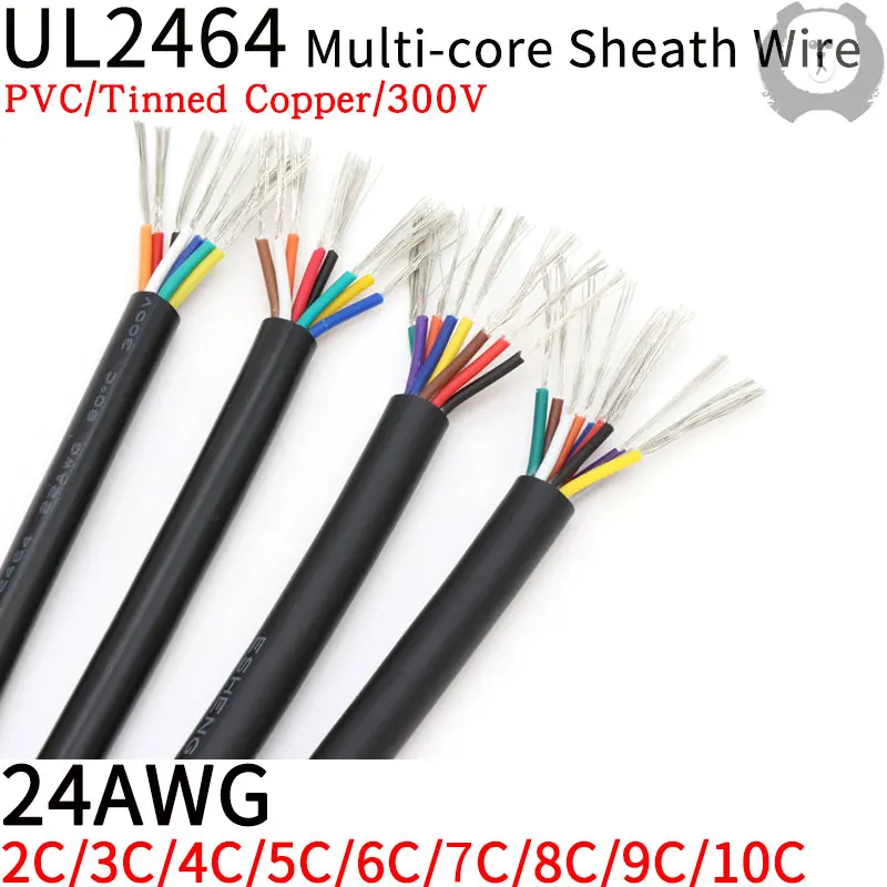 1M 24AWG UL2464 Sheathed Wire Cable Channel Audio Line 2 3 4 5 6 7 8 9 10 Cores Insulated Soft Copper Signal Control | Обустройство