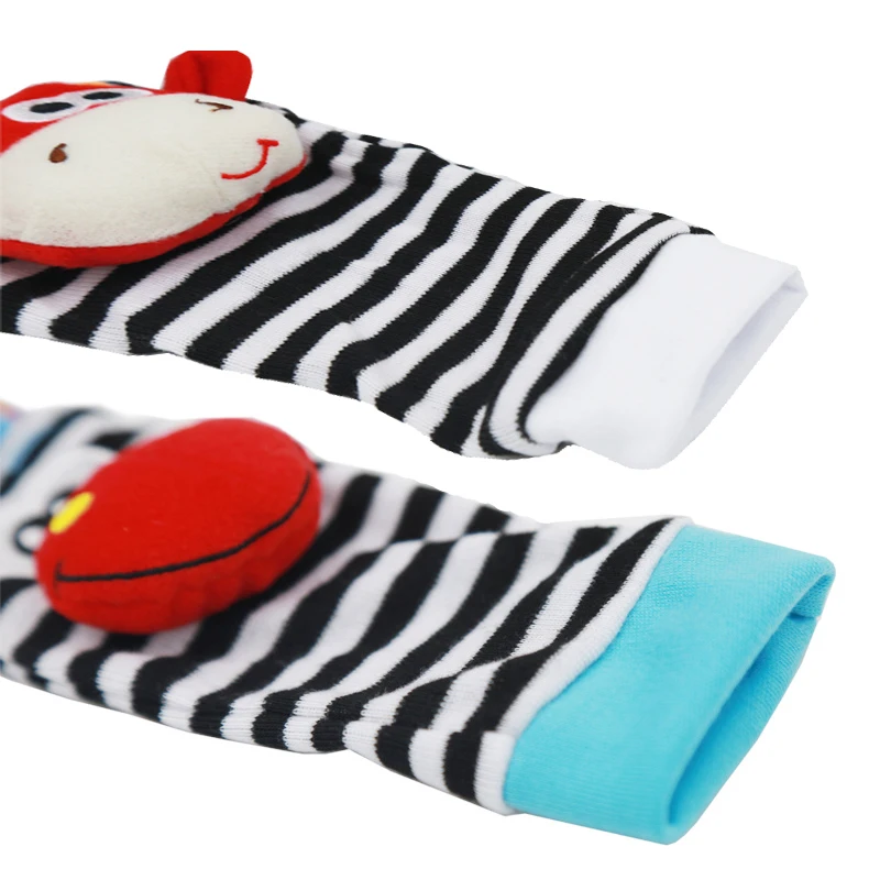 2 шт./пара милые животные Младенческая Погремушка игрушка ножной носок с