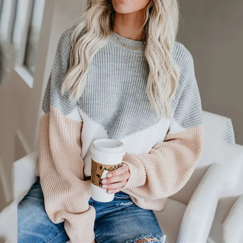 Boho осенний Tide элегантный повседневный размера плюс свободный женский свитер тонкий шерстяной красный серый Африканский модный офисный женский топ