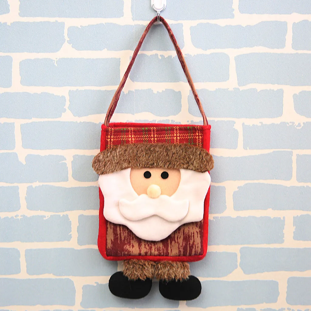 Рождественская сумка-тоут, красная мультяшная Конфета в виде снеговика, детская Подарочная тканевая сумка, многоразовая сумка для покупок, bolsa compra# P