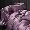 Liv-Esthete-parure de lit Noble en soie 100% | Couverture de couette violette soyeuse saine, draps plats, taies d'oreiller, parure de lit roi pour reine ► Photo 3/6