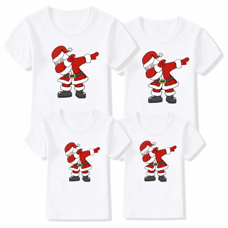 thumbnail image 4 of Divertida camiseta navideña familiar con estampado de Papá Noel, trajes navideños familiares, camisa a juego de manga corta para madre, padre e hijo, 4 of 5