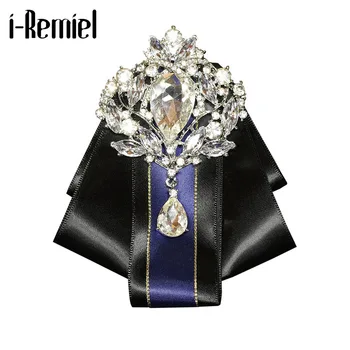 

i-Remiel British Style Vintage Multi-layer Big Diamond Bow Tie for Men Groom Wedding Uniform Suit Shirt Clothing & Accessories