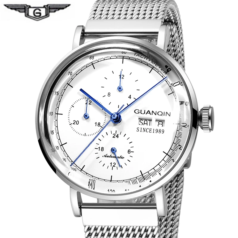 

Original Brand GUANQIN Watch Men with Date Automatic Mechanical Watches Men Luxury Big Dial Watch Waterproof Cheap Wristwatches